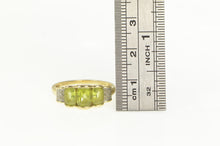 Load image into Gallery viewer, 14K Faceted Peridot Diamond Statement Ring Yellow Gold