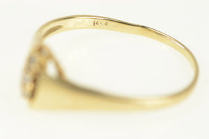 14K Vintage Diamond Simple Statement Ring Yellow Gold