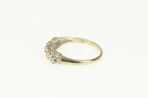 14K 1950's Diamond Vintage Wedding Band Ring White Gold