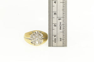 14K 1960's Diamond Cluster Statement Ring Yellow Gold
