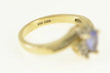 Load image into Gallery viewer, 14K Pear Cut Tanzanite Diamond Halo Ring Yellow Gold