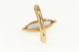14K 1950's Marquise Amethyst Vintage Navette Ring Yellow Gold