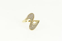 Load image into Gallery viewer, 14K Diamond Inset Vintage Freeform Wave Ring Yellow Gold