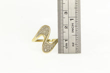 Load image into Gallery viewer, 14K Diamond Inset Vintage Freeform Wave Ring Yellow Gold
