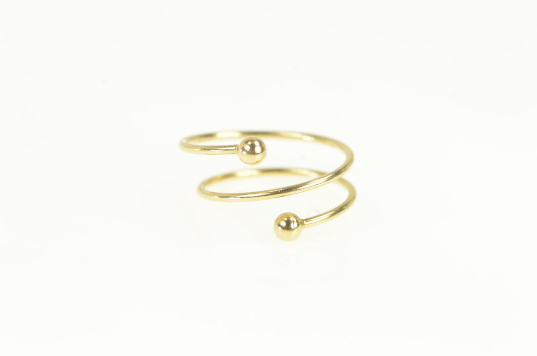 14K Ball Design Spiral Wrap Twist Vintage Ring Yellow Gold