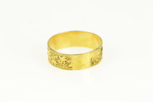 Load image into Gallery viewer, 14K 6.1mm Ornate Scroll Vine Pattern Band Ring Yellow Gold