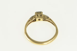 14K 1940's Diamond Classic Promise Ring Yellow Gold
