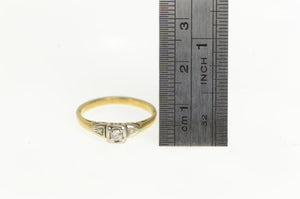 14K 1940's Diamond Classic Promise Ring Yellow Gold
