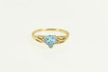 Load image into Gallery viewer, 10K Heart Blue Topaz Diamond Accent Ring Yellow Gold