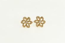 Load image into Gallery viewer, 14K 1960&#39;s Diamond Pearl Twist Spiral Stud Earrings Yellow Gold