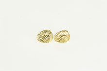 Load image into Gallery viewer, 14K Scallop Sea Shell Ocean Motif Stud Earrings Yellow Gold