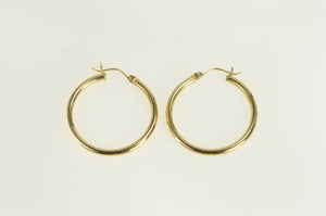 14K 30mm Vintage Classic Fashion Hoop Earrings Yellow Gold