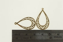 Load image into Gallery viewer, 14K Tear Drop Scroll Filigree Dangle Earrings Yellow Gold
