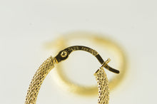 Load image into Gallery viewer, 14K 21.6mm Vintage Oval Textured Hoop Earrings Yellow Gold