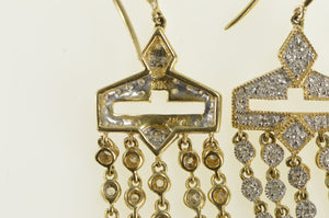 14K 1.00 Ctw Diamond Fringe Statement Earrings Yellow Gold