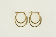 Load image into Gallery viewer, 14K Diamond 19.4mm Layered Oval Hoop Earrings Yellow Gold