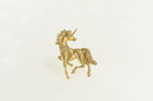 Load image into Gallery viewer, 14K Diamond Unicorn Emerald Aurante Pin/Brooch Yellow Gold