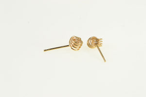 14K Vintage Twist Knot Design Fashion Stud Earrings Yellow Gold