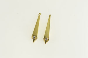 14K Diamond Squared Obelisk Stud Enhancer Earring Jackets Yellow Gold