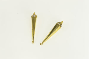 14K Diamond Squared Obelisk Stud Enhancer Earring Jackets Yellow Gold
