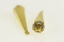 Load image into Gallery viewer, 14K Diamond Squared Obelisk Stud Enhancer Earring Jackets Yellow Gold