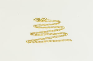 14K 1.0mm Curb Chain Classic Link Necklace 17.75" Yellow Gold