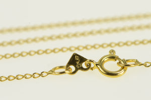 14K 1.0mm Curb Chain Classic Link Necklace 17.75" Yellow Gold