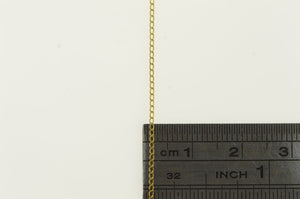 14K 1.0mm Curb Chain Classic Link Necklace 17.75" Yellow Gold