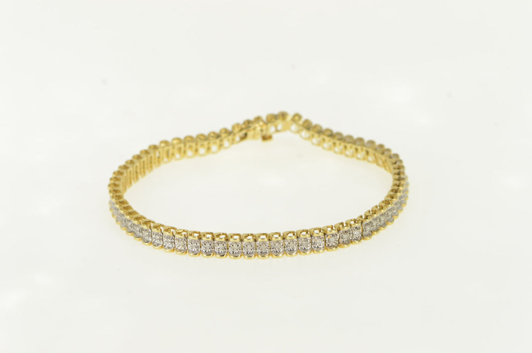 14K 0.64 Ctw Classic Diamond Vintage Tennis Bracelet 7.5