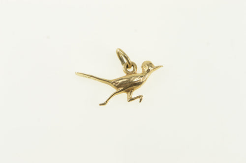 14K 3D Road Runner Bird Speed Symbol Charm/Pendant Yellow Gold