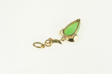 Load image into Gallery viewer, 14K Victorian Jadeite Tear Drop Dangle Pendant Yellow Gold