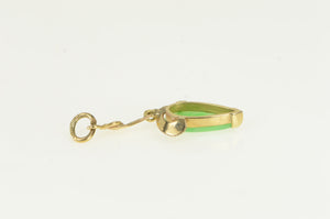 14K Victorian Jadeite Tear Drop Dangle Pendant Yellow Gold