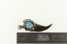 Load image into Gallery viewer, Sterling Silver Native American Turquoise Coral Claw Pendant