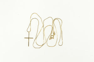 14K Christian Faith Cross Symbol Chain Necklace 19.5" Yellow Gold