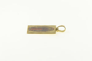 14K Holographic Virgin Mary Christian Pendant Yellow Gold
