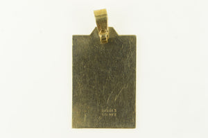14K Holographic Virgin Mary Christian Pendant Yellow Gold