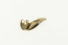 Load image into Gallery viewer, 14K Retro Diamond Curved Swoop Wave Charm/Pendant Yellow Gold