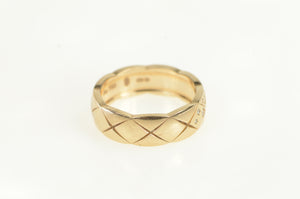 18K Chanel Coco Crush Diamond Checkered Ring Yellow Gold
