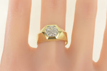 Load image into Gallery viewer, 14K Retro Diamond Cluster Vintage Men&#39;s Ring Yellow Gold