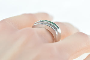 14K 2.40 Ctw Baguette Emerald Diamond Ring White Gold