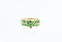Load image into Gallery viewer, 10K Chrome Diopside Flower Cluster Vintage Ring Yellow Gold