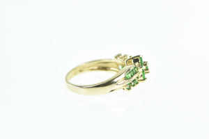 10K Chrome Diopside Flower Cluster Vintage Ring Yellow Gold