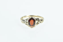 Load image into Gallery viewer, 10K Victorian Garnet Ornate Scroll Statement Ring Yellow Gold