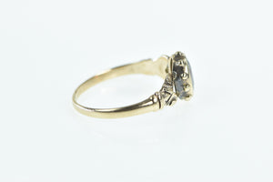 10K Victorian Garnet Ornate Scroll Statement Ring Yellow Gold