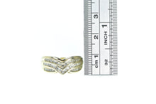 Load image into Gallery viewer, 10K Chevron Diamond Channel Statement Ring Yellow Gold
