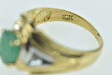 Load image into Gallery viewer, 10K Emerald Diamond Vintage Statement Ring Yellow Gold