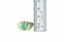 Load image into Gallery viewer, 10K Emerald Diamond Vintage Statement Ring Yellow Gold