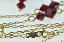 Load image into Gallery viewer, 10K Vintage Sim. Garnet Cross Christian Necklace 16.5&quot; Yellow Gold