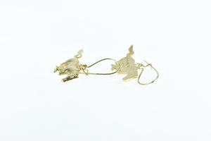 10K Ford Mustang Symbol Horse Sports Car Earrings Yellow Gold