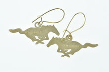 Load image into Gallery viewer, 10K Ford Mustang Symbol Horse Sports Car Earrings Yellow Gold